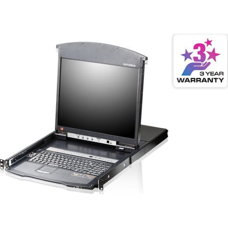 Aten Przełącznik Aten ATEN KL1508AIN-AXA-AG ALTUSEN KVM 8-port Hight Density Dual Rail LCD19 + Keyboard + Tuchpad, 191U