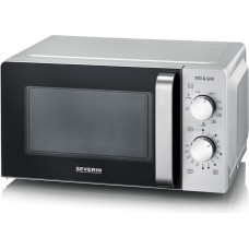 Severin MW 7780 mikroviļņu krāsns, melna, sudrabaina, grila mikroviļņu krāsns, novietojama uz darba virsmas, 17 l, 700 W