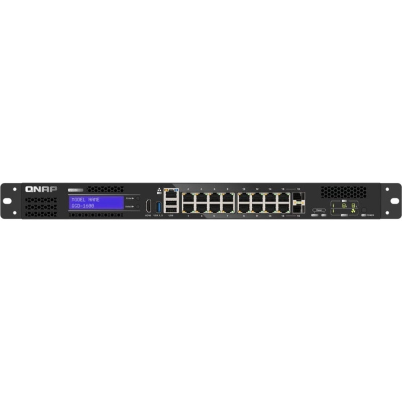 Triton Switch TRITON QNAP QGD-1600 Zarządzany Gigabit Ethernet (10/100/1000) 1U Czarny, Szary