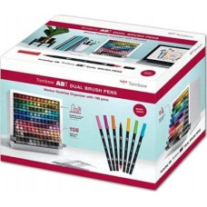 Tombow Tombow ABT-108C, 107 pc(s), Multicolour, Brush/Fine tip, Round, 0.8 mm, 3.3 mm