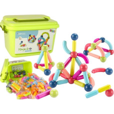 Leantoys Klocki Magnetyczne Konstrukcyjne Edukacyjne Kuferek 145 Elementów