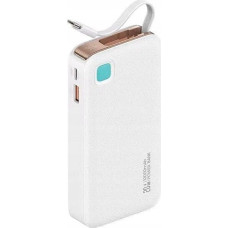 Usams UPS Usams USAMS Powerbank ze zwijanym kablem USB-C Retractable 10000 mAh PD 20W Fast Charge XY Series biały/white 10KCD22402 (US-CD224)