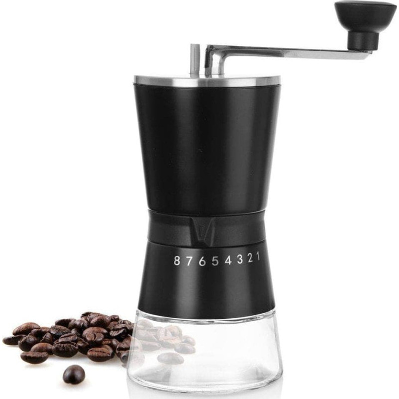 Orion Młynek do kawy Orion Młynek do mielenia kawy ręczny z regulacją stalowy szklany 21 cm