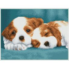 Diamond Dotz Haft diamentowy Diamond Dotz Diamentowa mozaika Little Champs Dwa szczeniaki 43x33cm DQK8014