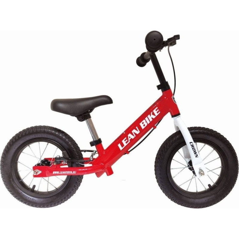 Leantoys Rower Biegowy CROWN Czerwony Pompowane Koła