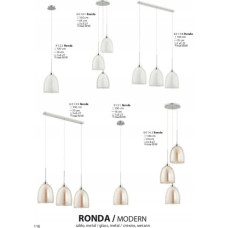 Alfac Lampa wisząca Alfac Alfa Ronda 9121.00 lampa wisząca zwis 1x60W E27 chrom/herbaciana