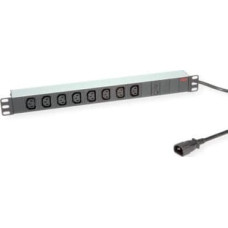 Triton Kabel zasilający TRITON ROLINE 19 gniazdo 8-drożne C13 + wtyczka C14, 10A, aluminium, 2 m