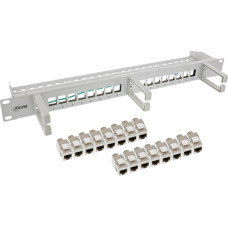 Inline InLine® Patch panel Cat.6A 16-way, with 3 brackets, 16 keystones, 19