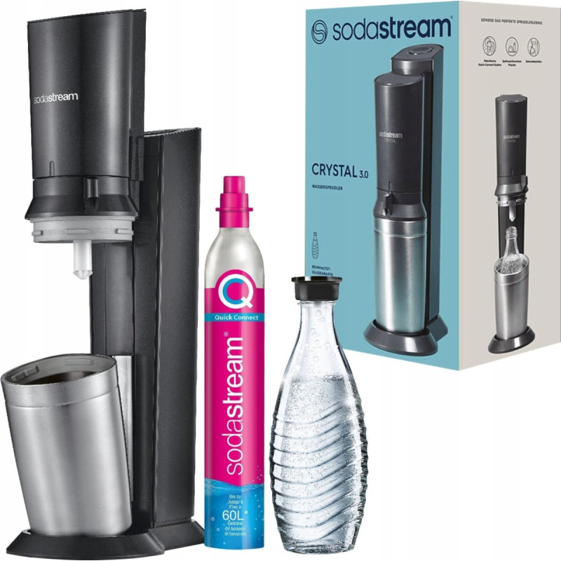 Sodastream Saturator Sodastream SodaStream Soda Maker Crystal 3 0 QC black Schwarz incl 1 Glasbottle (1016411410)
