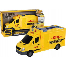 Leantoys Auto Dostawcze 1:16 Napęd Frykcyjny Otwierane Drzwi Światła Dźwięki Żółte
