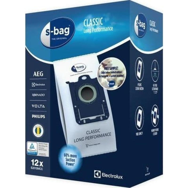 Electrolux Worek do odkurzacza Electrolux Electrolux Classic Long Performance E201SMCC S-Bag -pölypussi, 12 kpl