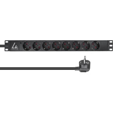 Lanview Lanview LVR-2MSCH-LIC-SCH8 rozdzielacz zasilania PDU 8 x gniazdo sieciowe 1U Czarny