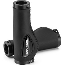 Rockbros Gripy rowerowe Rockbros 40720001001 skórzane - czarne