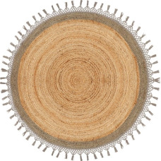 Beliani Dywan okrągły z juty ⌀ 140 cm beżowy z szarym MARTS Lumarko!