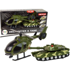 Leantoys Zestaw Militarny Czołg Napęd Frykcyjny Helikopter