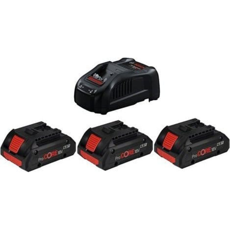 Bosch ZESTAW STARTOWY PROCORE 18V 3*4.0AH + ÅADOWARKA GAL 1880