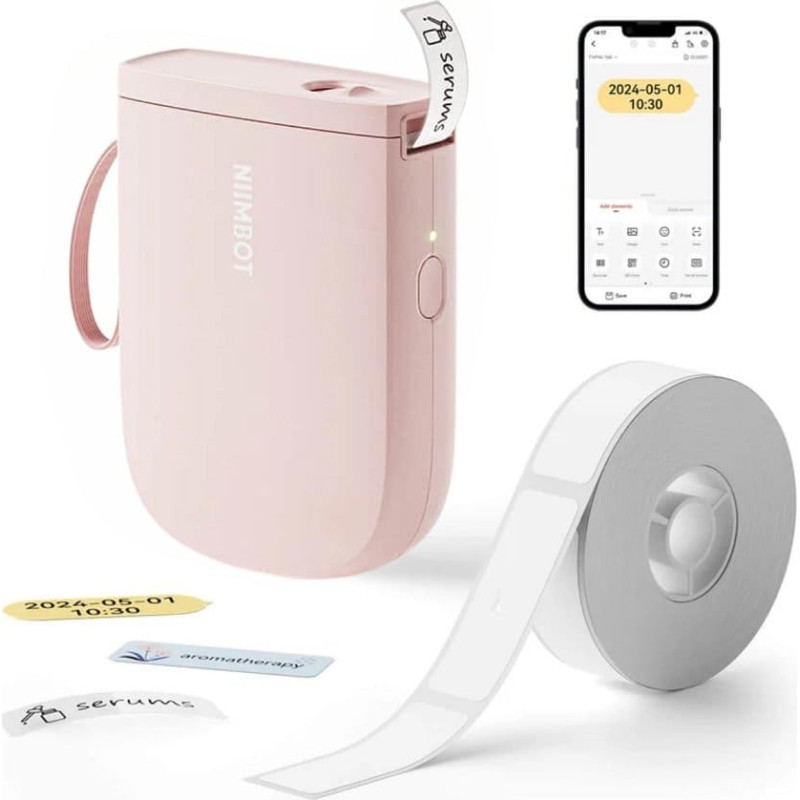 Niimbot Drukarka etykiet Niimbot Niimbot Tiskárna štítků D11-H Smart, růžová + role štítků 160 ks