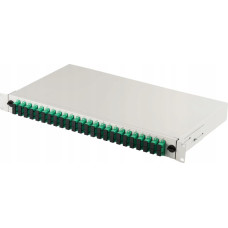 Noname Panel krosowy FO z wyposażeniem 19'' 1U, 24x SC APC dx, OS2, pigtaile, adaptery, tacki, szary