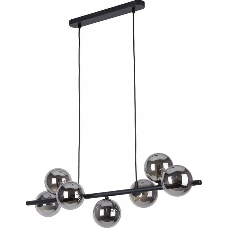 Tkkrywult Lampa wisząca TKKRYWULT Tk Lighting Estera 5666 lampa wisząca zwis modern belka szklane klosze 7x6W G9 czarna/chrom