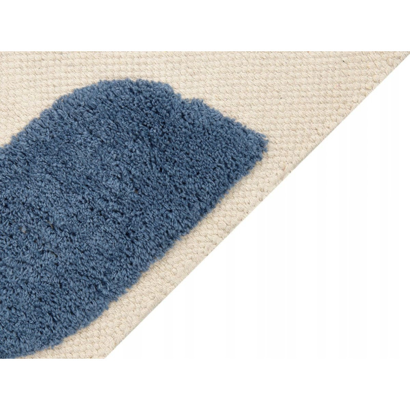 Beliani Dywan dziecięcy bawełniany motyw wieloryba 80 x 150 cm beżowo-niebieski SELAI Lumarko!