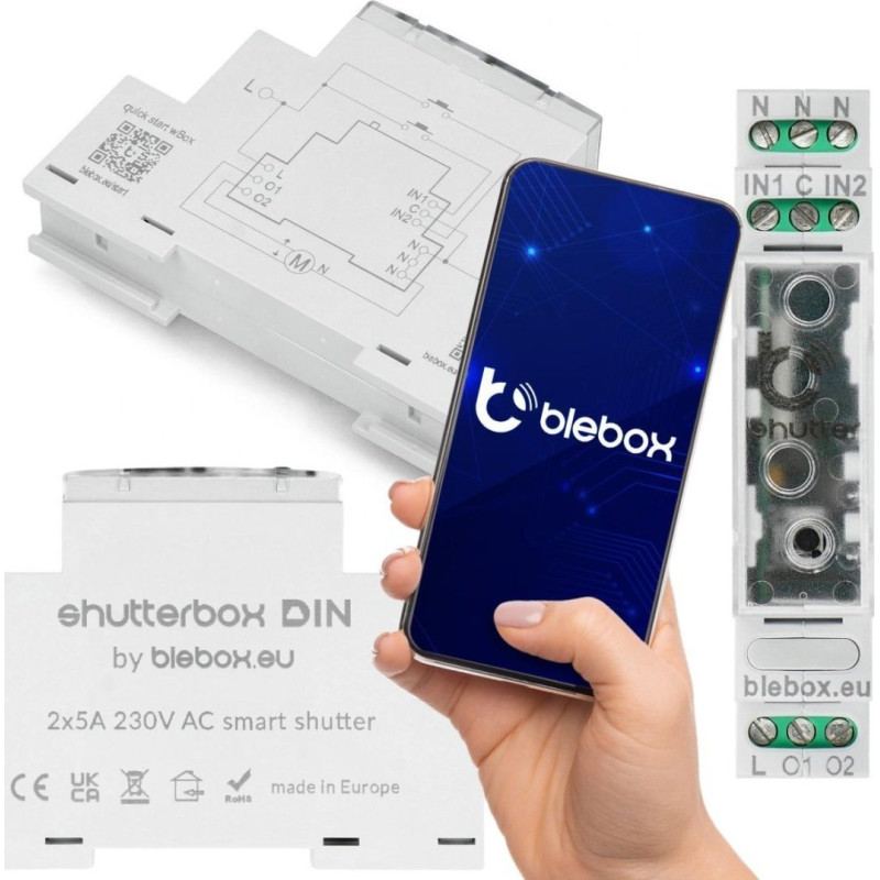 Blebox Moduł sterowania roletami shutterbox din Blebox