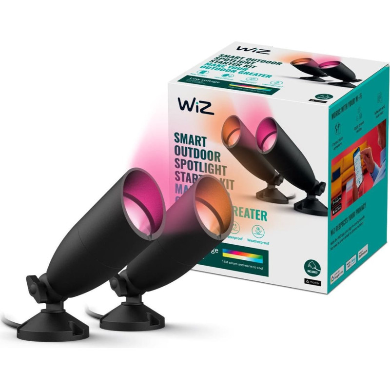 Signify WiZ Outdoor Ground Spot Starter 2erSet White&Color 450lm sw-