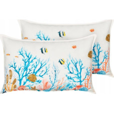 Beliani 2 poduszki dekoracyjne morski wzór bawełniane 30 x 50 cm wielokolorowe EELGRASS Lumarko!