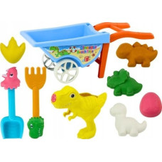 Leantoys Zestaw Zabawek Do Piasku Toczka Sześć Foremek Konewka Dinozaury