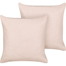 Beliani 2 poduszki dekoracyjne boucle 60 x 60 cm różowe LEUZEA Lumarko!