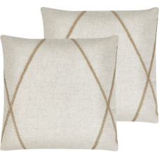 Shumee Zestaw 2 poduszek dekoracyjnych geometryczny wzór 45 x 45 cm beżowy LICUALA