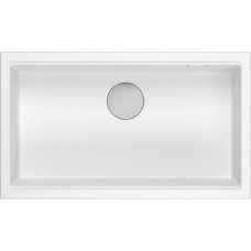 Graniteq Zlewozmywak GraniteQ LOGAN 110 GraniteQ zlewozmywak snow white 76x44x23,5 cm 1-komorowy wpuszczany z syfonem manualnym stal szlachetna
