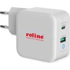Triton Kabel zasilający TRITON Ładowarka USB ROLINE z wtyczką Euro, 2 porty (Typ-A QC3.0, Typ-C PD), 65W
