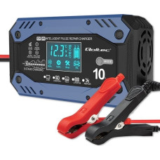 Qoltec Inteligentna 9-stopniowa ładowarka do akumulatorów STD AGM GEL LiFePO4 prostownik Qoltec z funkcją naprawy 12-24V 10A