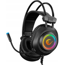 Rampage Słuchawki Rampage Rampage RM-K19 Przewodowe słuchawki gamingowe z mikrofonem, nauszne, RGB, USB, czarne