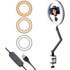 Apexel Lampa pierścieniowa Apexel Lampa Pierścieniowa LED Ring + Ramię + Imadło do Video VLOG do Telefonu Smartfona / APEXEL APL-FL20