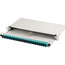 Noname Panel krosowy FO z wyposażeniem 19'' 1U, 24x SC dx, OM3, adaptery, wysuwany, szary