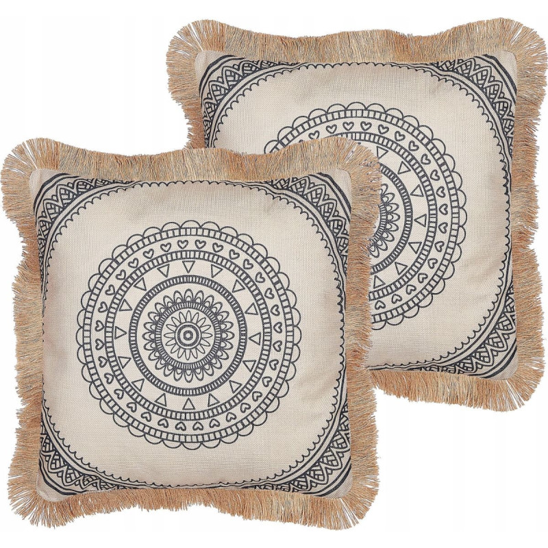 Beliani Zestaw 2 poduszek Poliester Czarny GERANIUM Lumarko!