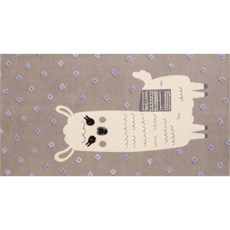 Beliani Dywan dziecięcy bawełniany motyw lamy 80 x 150 cm brązowy LUBUK Lumarko!