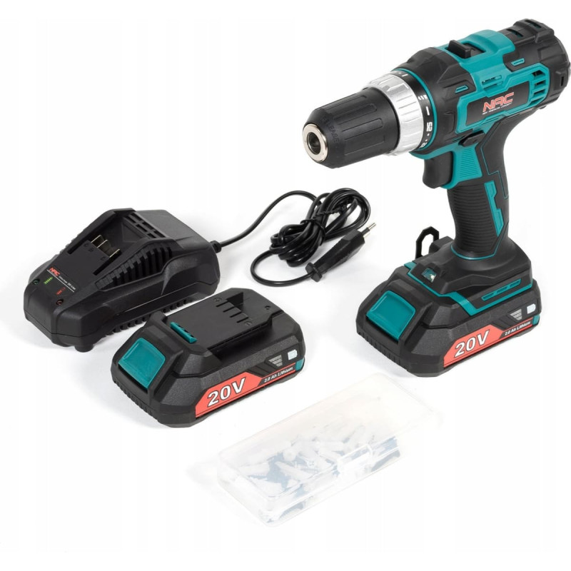 NAC Wiertarko-wkrętarka NAC NAC WIERTARKO-WKRĘTARKA 20V  2x2,0Ah + AKCESORIA