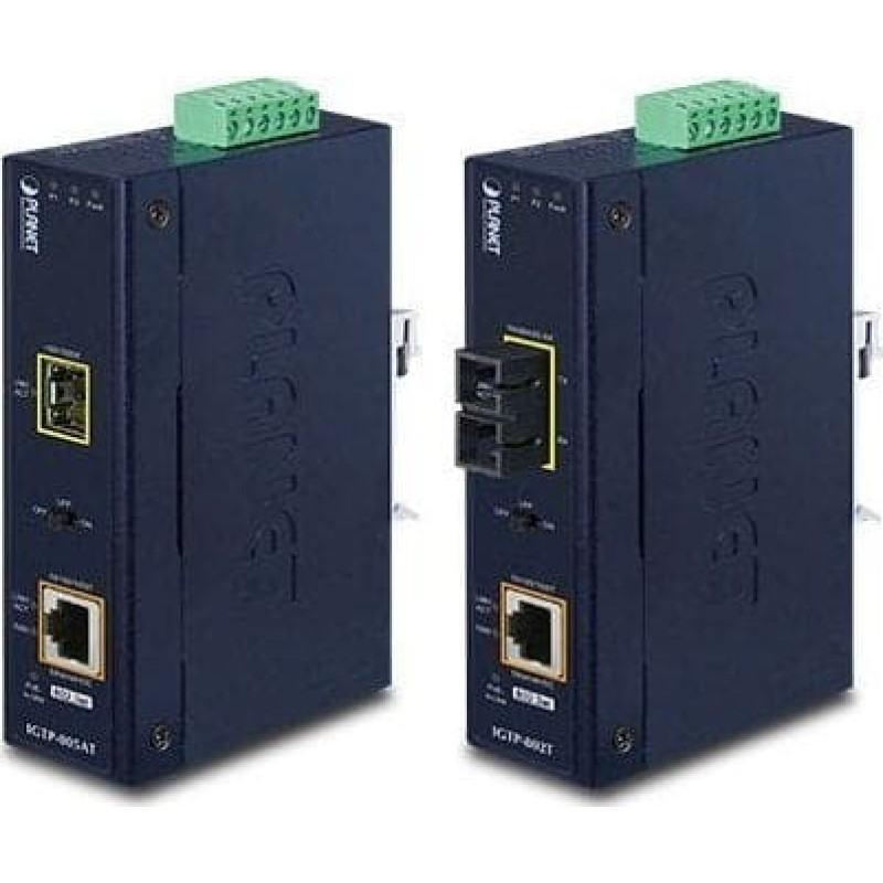 Planet Konwerter światłowodowy Planet PLANET IP30 Industrial 10/100/1000BAS konwerter sieciowy 1000 Mbit/s Niebieski