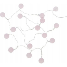 Atmosphera Lampki choinkowe Atmosphera Girlanda LED cotton balls, 16 lampek, 240 cm, kolor różowy