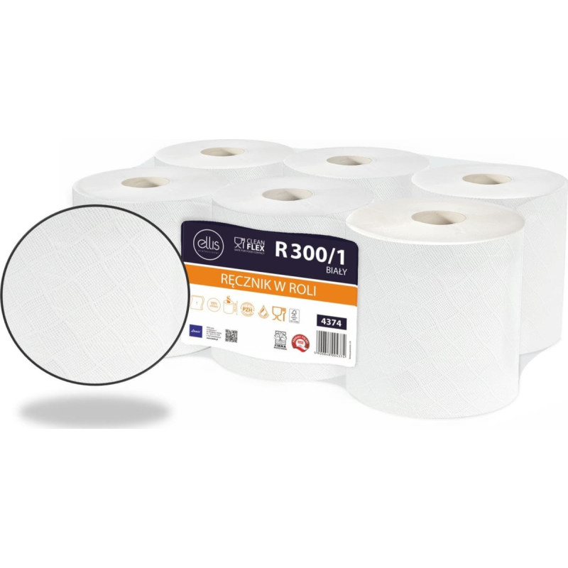 Ellis Ręcznik w rolce Ellis 300m 1w celuloza biały (6) -