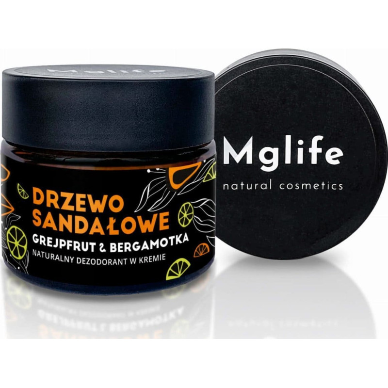 Mglife Mglife Drzewo sandałowe, grejpfrut, bergamotka - naturalny dezodorant w kremie 50 ml