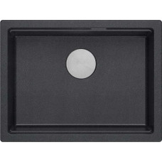 Graniteq Zlewozmywak GraniteQ LOGAN 100 GraniteQ zlewozmywak black diamond 59,5x45,1x21,5 cm 1-komorowy podwieszany z syfonem manualnym stal szlachetna