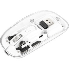 Manhattan Mysz Manhattan MANHATTAN Funkmaus USB-A 4Tasten RGB LED weiß transparent