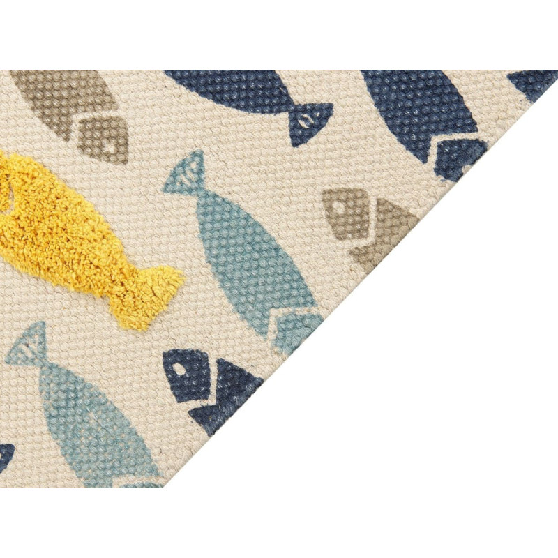 Beliani Dywan dziecięcy bawełniany w rybki 80 x 150 cm wielokolorowy IPUH Lumarko!