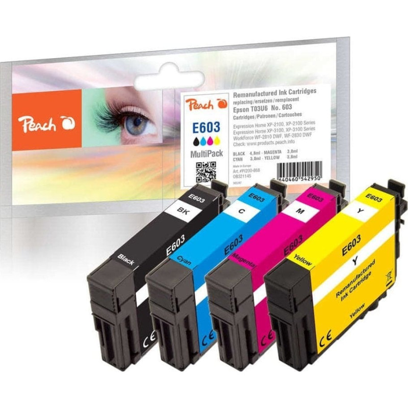 Triton Tusz TRITON Peach PI200-868 nabój z tuszem 4 szt. Zamiennik Standardowa wydajność Czarny, Cyjan, Purpurowy, Żółty