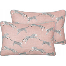 Beliani 2 poduszki dekoracyjne w gepardy 30 x 50 cm różowe ARALES Lumarko!