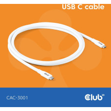 Club 3D Club3D Lifestyle USB-C Kabel  PD 240W,20Gbps  2m weiß  St/St retail