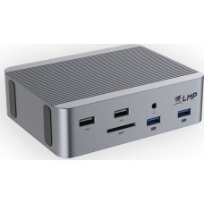 LMP Stacja/replikator LMP USB4 SuperDock 2 4K 15 Ports & Dual 5K@60 Hz, Slot T-Bar, 2x HDMI, DP, 2.5GbE, 2x USB-A 2.0, 2x USB-A 3.2 Gen1, USB-A 3.2 Gen2, 3x USB-C 3.2 Gen2, 3.5mm Audio, SD 4.0, 87W PD, 130W DC, Alu, space gray